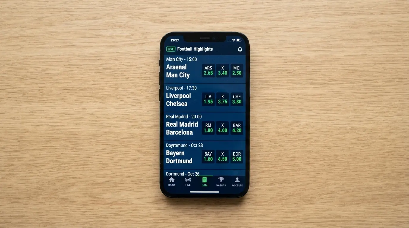 Pantalla de la app Casino Barcelona mostrando la sección de apuestas deportivas