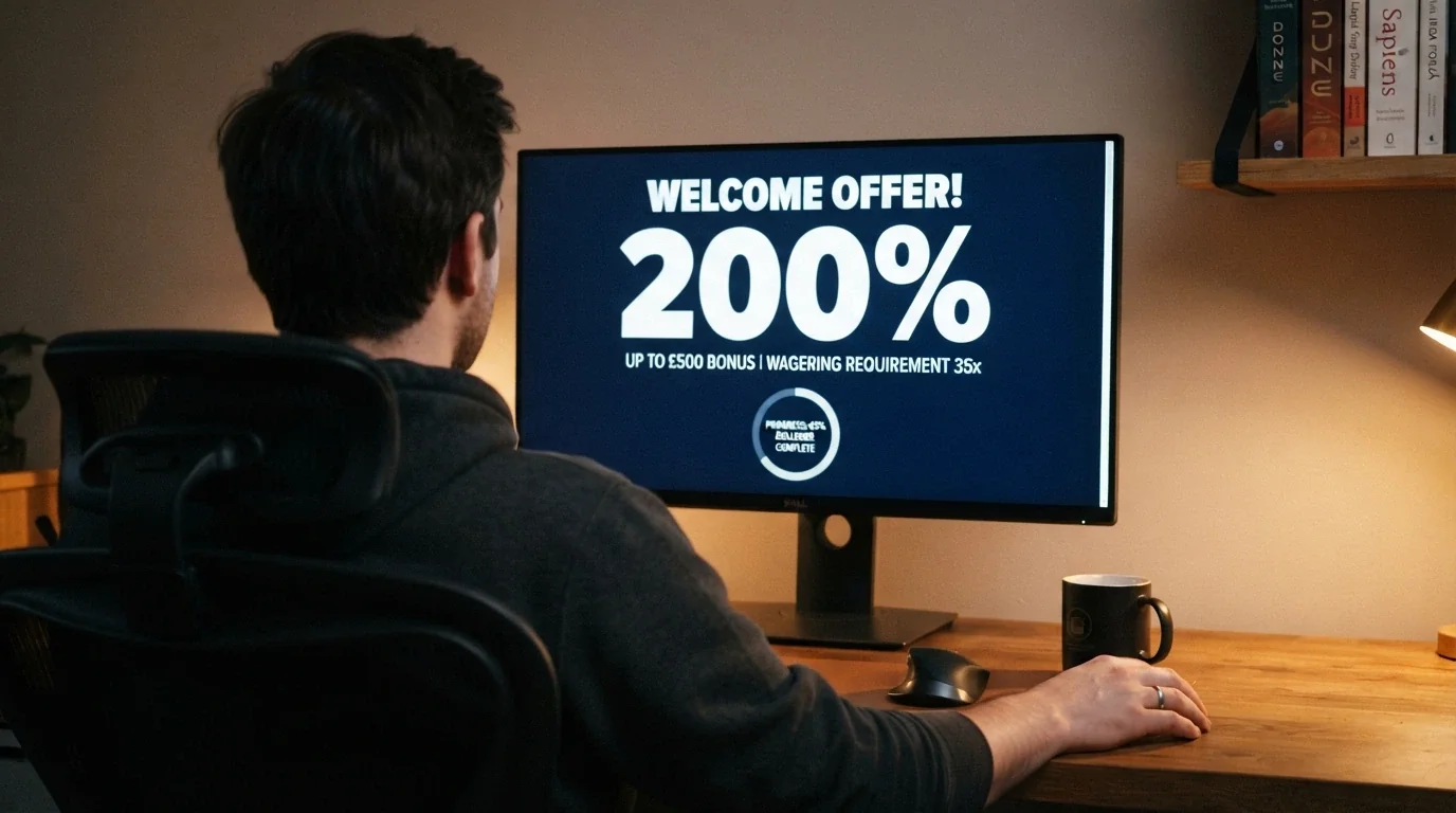 Cartel del bono de bienvenida del 200% en la web de Casino Barcelona