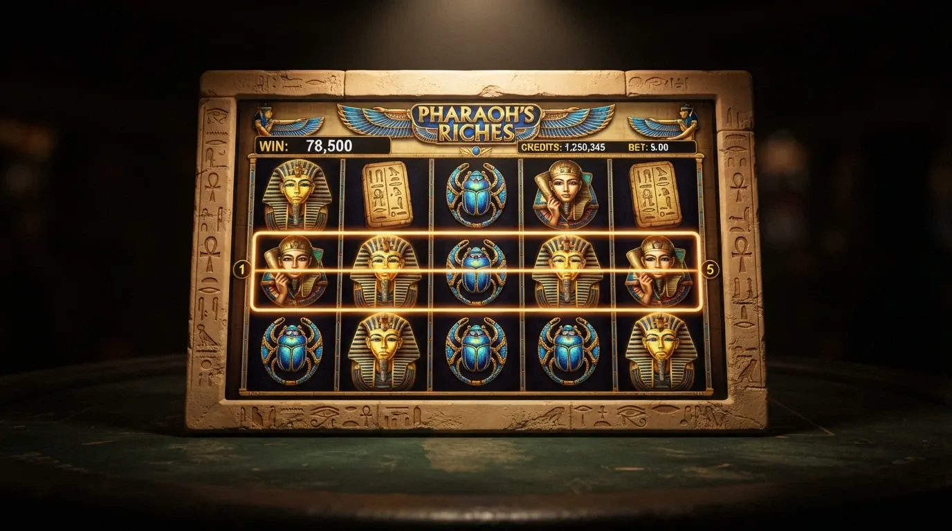 Pantalla de la tragaperras Book of Dead de Play'n GO con sus líneas de pago
