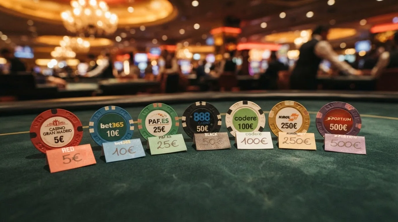 Vista de varias fichas de casino con sus ofertas sin depósito, rollover y valoración, en un formato de comparativa visual