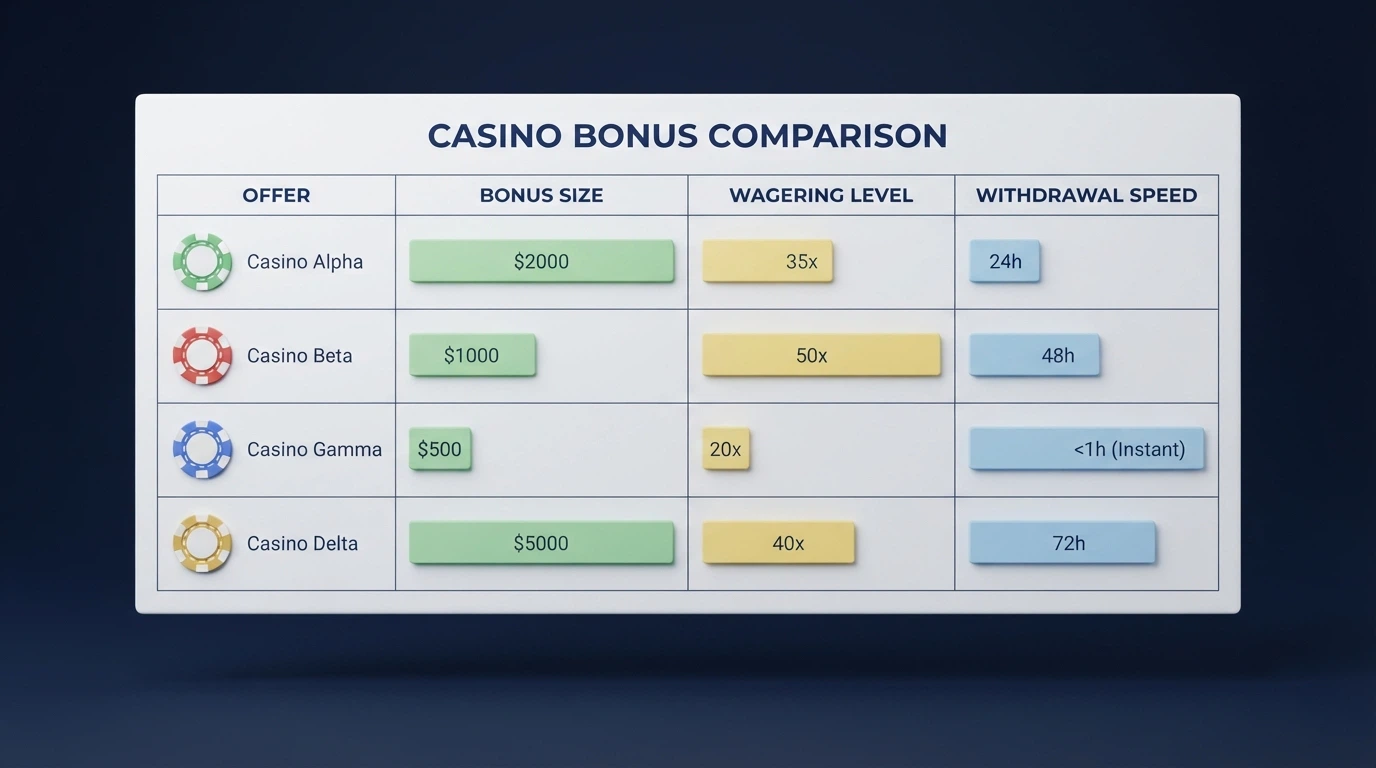 Tabla con los logotipos y datos principales de diez casinos online que aceptan Dogecoin, ordenados por puntuación.