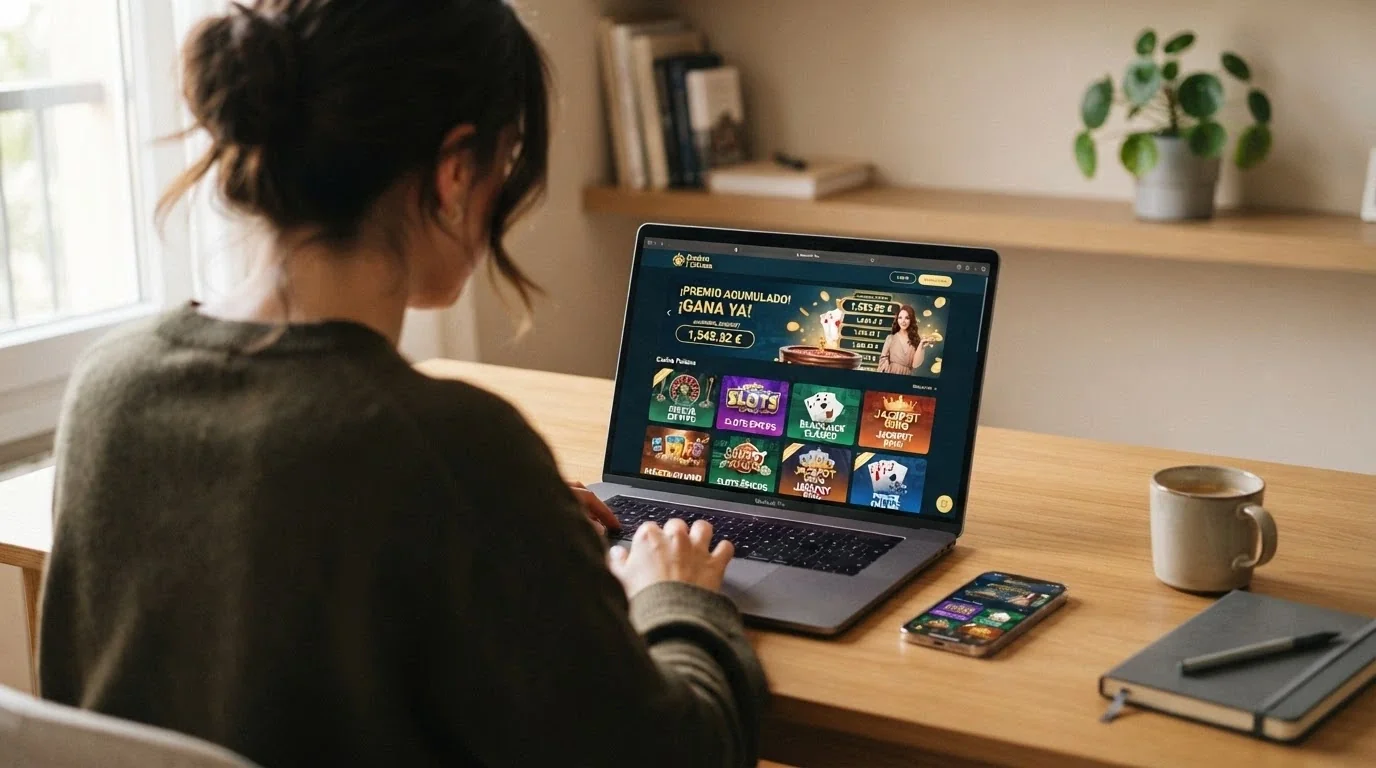 Captura de pantalla dividida con las páginas de inicio de varios casinos DGOJ destacados en esta guía, mostrando su oferta de jackpot