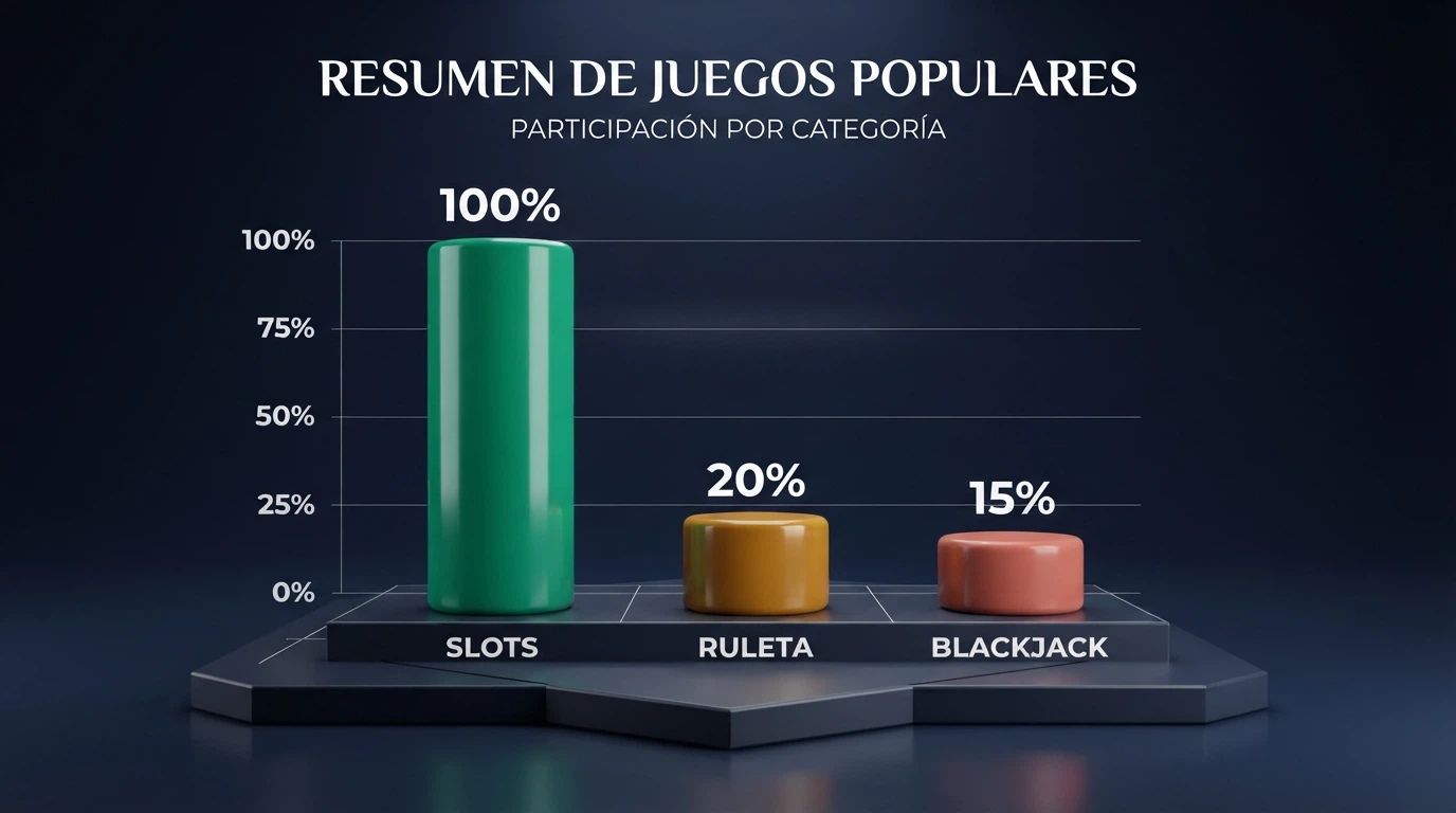 Gráfico comparativo que muestra el porcentaje de contribución al rollover de slots (100%), ruleta (10-25%) y blackjack (10-20%)