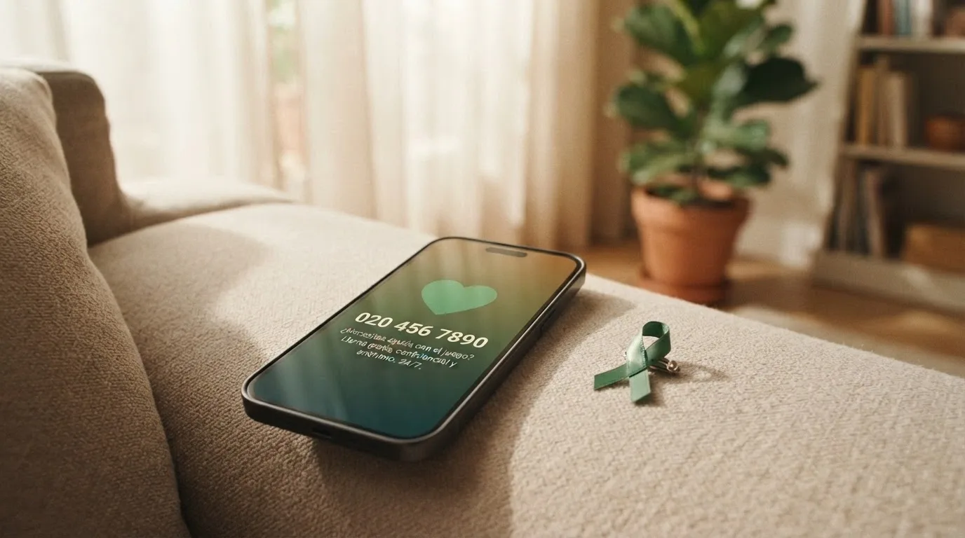 Teléfono móvil con el número 900 200 225 en pantalla junto al logotipo de FEJAR y un corazón verde