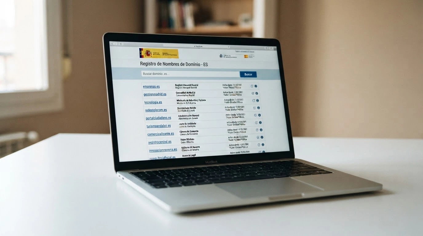 Captura del registro público de operadores con licencia en la web ordenacionjuego.es con el dominio .es visible en los resultados