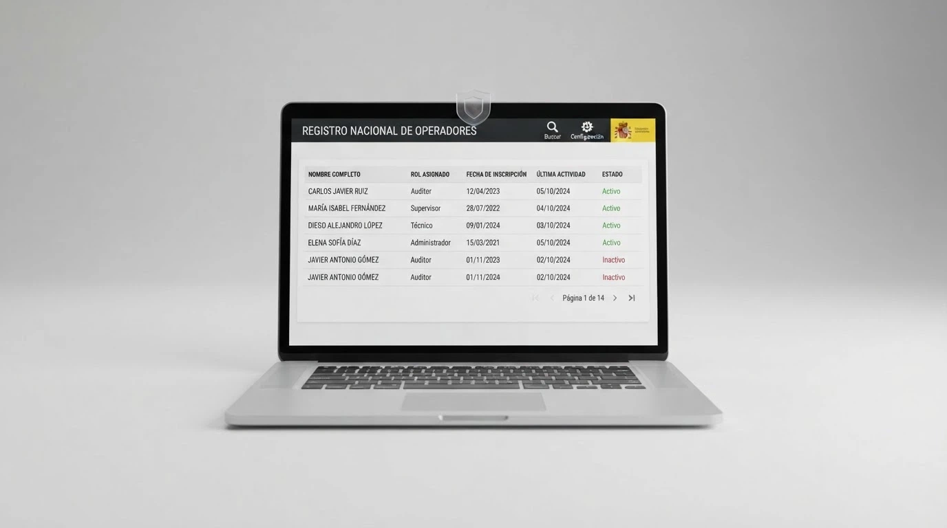 Captura del listado público de operadores con licencia en la web de la DGOJ — ordenacionjuego.es — con varios nombres de operador y sus fechas de licencia visibles