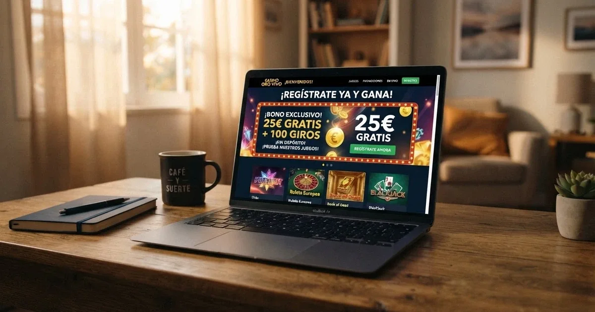 Pantalla de inicio de un casino online con licencia DGOJ mostrando una oferta de bono sin depósito en español