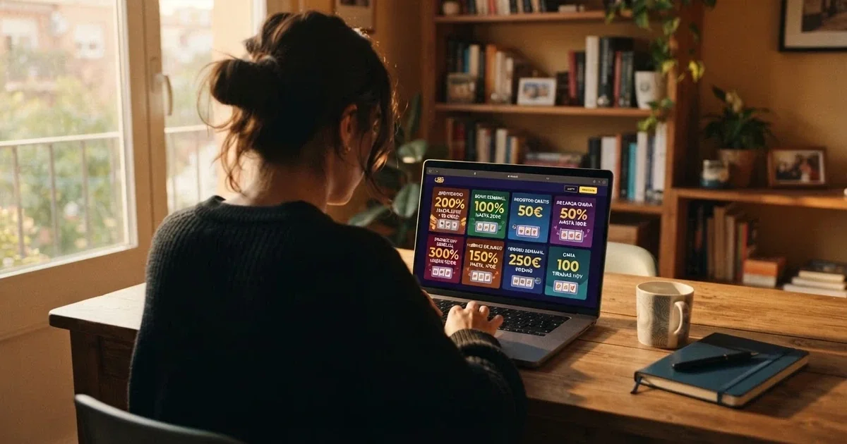 Comparativa de promociones de casinos online españoles con licencia DGOJ en pantalla