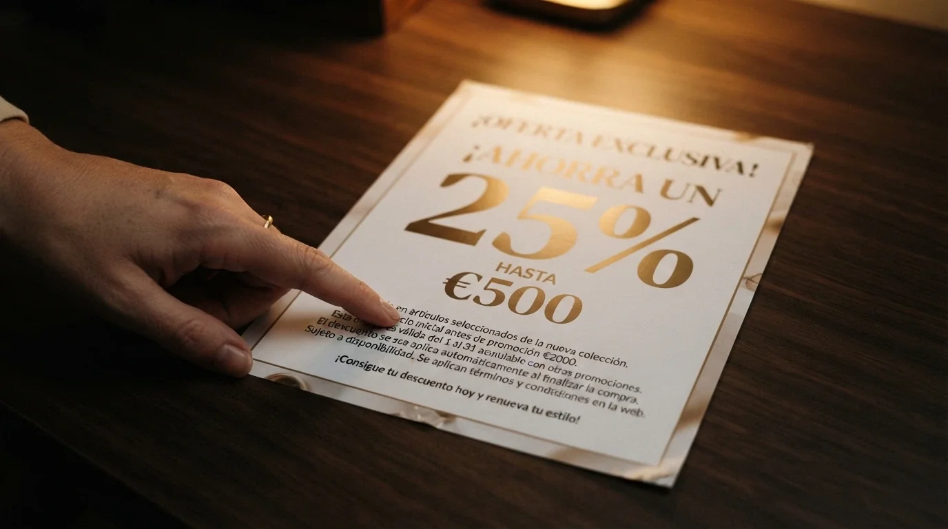 Contraste visual entre un bono anunciado a toda pantalla («200% hasta 200 €») y la letra pequeña desglosada: rollover, caducidad y tope de ganancia