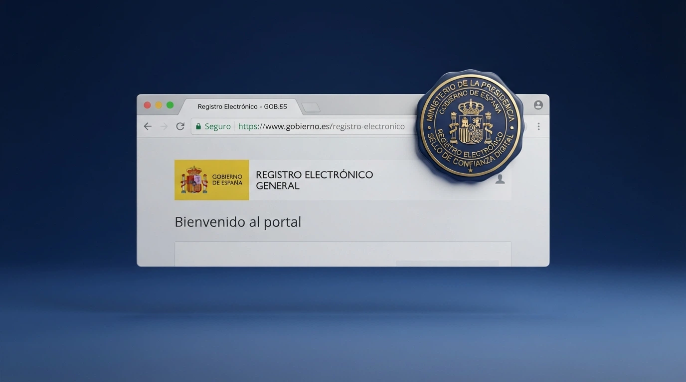 Sello oficial de la DGOJ junto a la barra de direcciones de un navegador mostrando un dominio .es