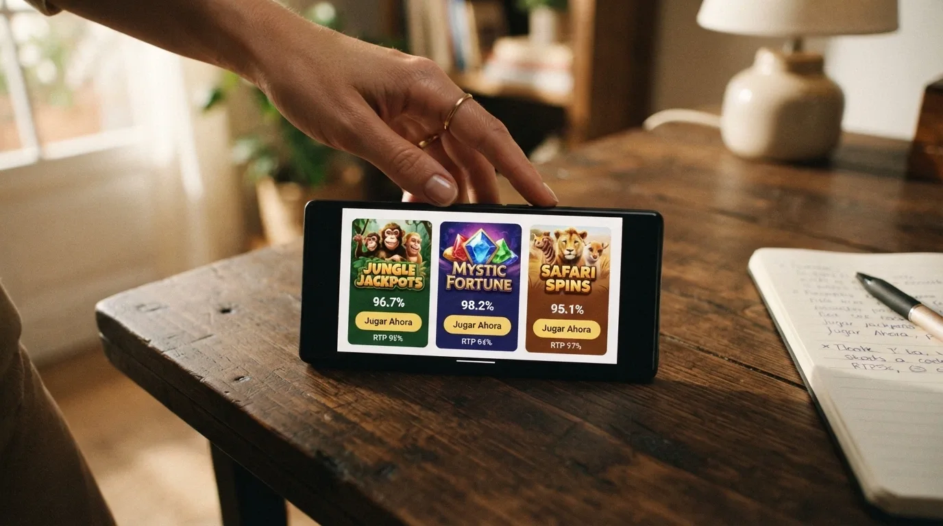 Captura de pantalla comparativa de tres slots de BTG (Madame Mystique, White Rabbit, Extra Chilli) con su RTP y premio máximo visibles en la ficha