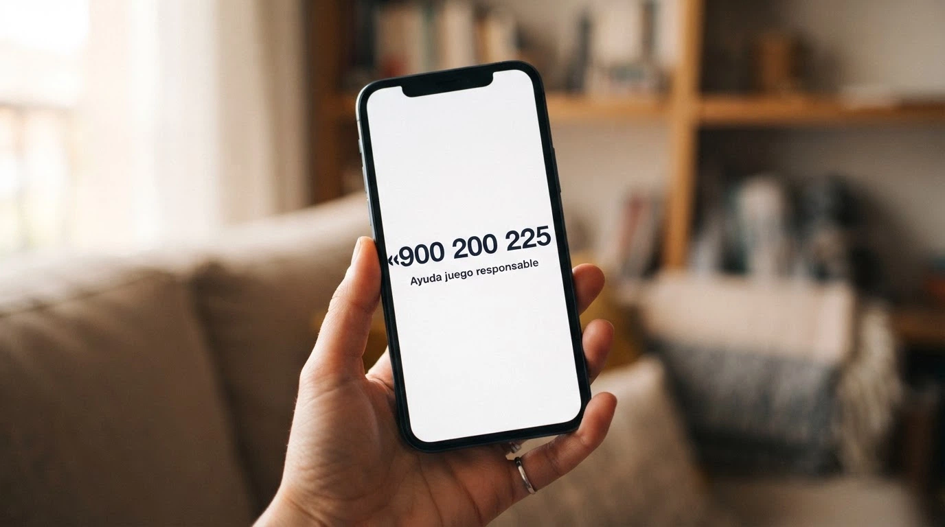 Primer plano de un móvil mostrando en pantalla el número 900 200 225 junto al logotipo de FEJAR